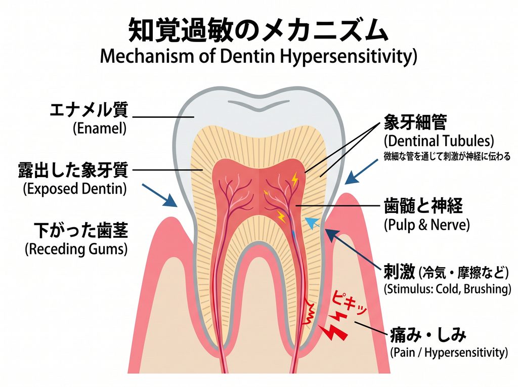 象牙質知覚過敏症のメカニズム